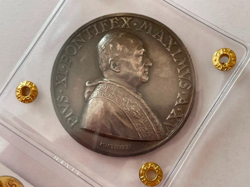 Medaglia argento papa pio - papa,
