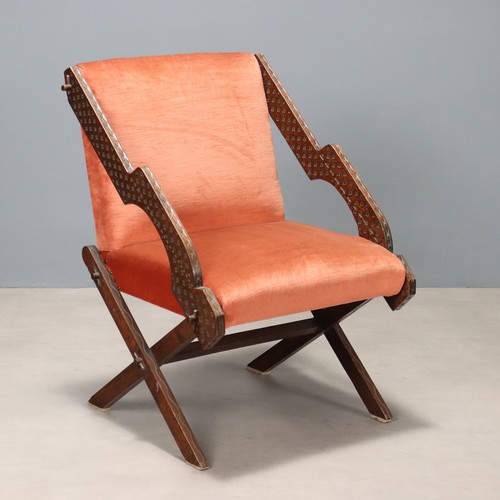 Poltrona vintage legno tessuto - vintage,