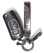 COVER CHIAVE TELECOMANDO PER FORD FIESTA MONDEO FOCUS TITANIO FLIP FOB CUSTODIA METALLO 24