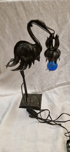 Lampada ferro battuto cicogna - ferro,
