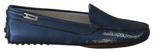 ALBERTO GUARDIANI Scarpe Mocassini slip-on driver in pelle blu navy EU35/US4,5