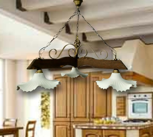 Lampadario ferro battuto e - in,