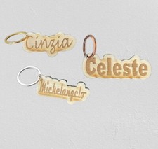 Portachiavi inciso sul legno con Scritta Personalizzata Idea Regalo