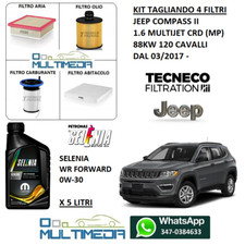 TAGLIANDO 4 FILTRI OLIO ORIGINALE 0W30 JEEP COMPASS II 1.6 MULTIJET 88KW 120 CV