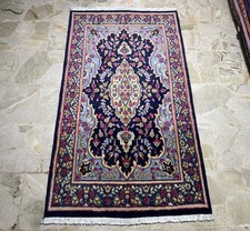 Tappeto Kerman Ravar (Persia) Blu Misura 2.11m X 1.22m Circa