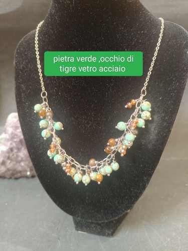 Collana acciaio grappoli - collana,