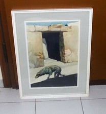 Quadro EROS KARA PINTOR Cane randagio 35x50 1978 Acquerello acquarello Sardegna