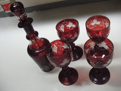 Set decanter vintage vetro - decanter,