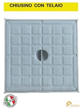 CHIUSINO POZZETTO TOMBINO PLASTICA TELAIO E COPERCHIO IN PVC CM.20X20 30X30 CM