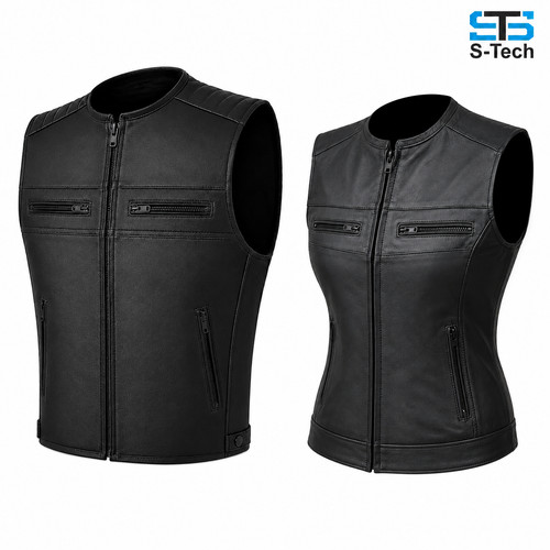 Moto gilet pelle tech - pelle,