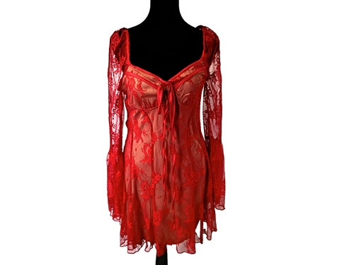 Abito rete rosso - rosso, foderato