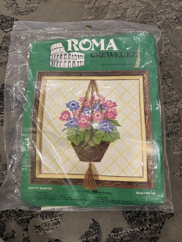 Kit ricamo crewel roma vintage - kit,