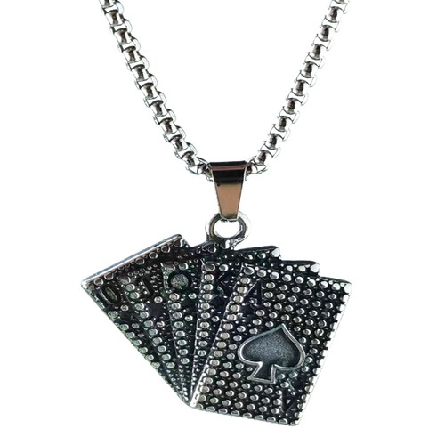 Collana carte gioco acciaio - carte,