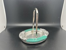 Posacenere / Porta tovaglioli vintage Cesell. Fiorentina argento e verde ITALY