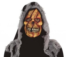 Maschera scheletro zombie in pvc con cappuccio e ragnatela