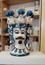 Testa Di Moro In Ceramica Di Caltagirone Dipinto A Mano H 25