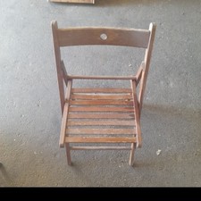 Sedia Pieghevole Vintage in Legno – Modello Classico con Seduta a Doghe