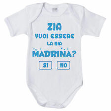 Body neonato personalizzabile con nome zia vuoi essere la mia madrina?