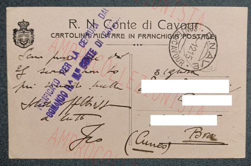Cartolina postale regia nave - cartolina,