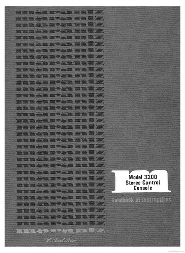 Marantz 3200 console - marantz, manuale