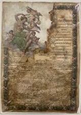 BIANCHI MICHELE SEGRETARIO DI PARTITO 1921.1922 PERGAMENA DIPINTA MARCIA SU ROMA