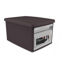 Contenitore Box Scatola multiuso con coperchio e apertura frontale moka