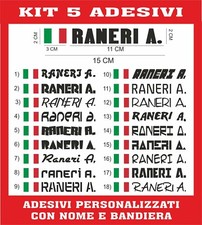 5 ADESIVI NOME + BANDIERA