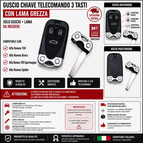 Guscio chiave tasti alfa - guscio,