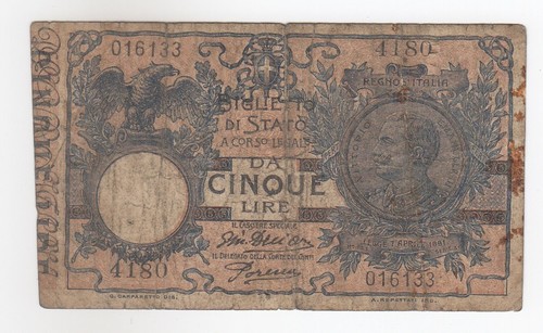 Italia lire 1904 - italia,, 5