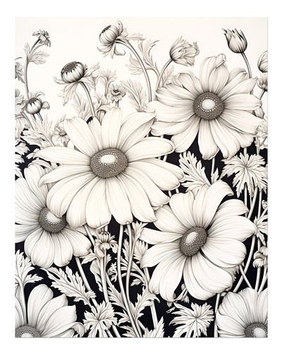 Poster floreale monocromatico