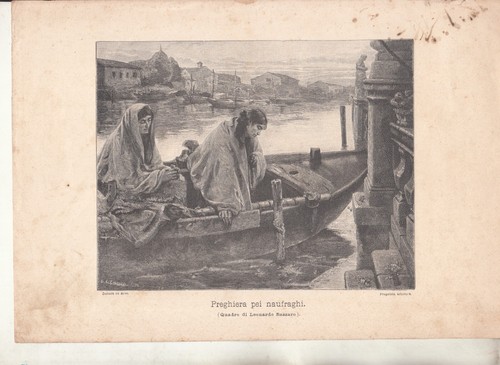 Antica stampa 1897 preghiera - antica,
