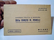 CARTOLINA PUBBLICITARIA " CHIOSCO FRUTTA E VERDURA ORAZIO M. PERELLI " MILANO