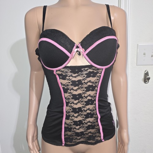 Top corsetto pizzo playboy - pizzo,