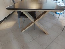 tavolo 8/10 persone 90×190 gambe effetto rovere e top color vulcano