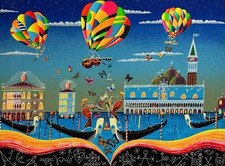 Venezia surreale Meloniski da Villacidro Opera SERIGRAFIA Firmata Numerata 92X72