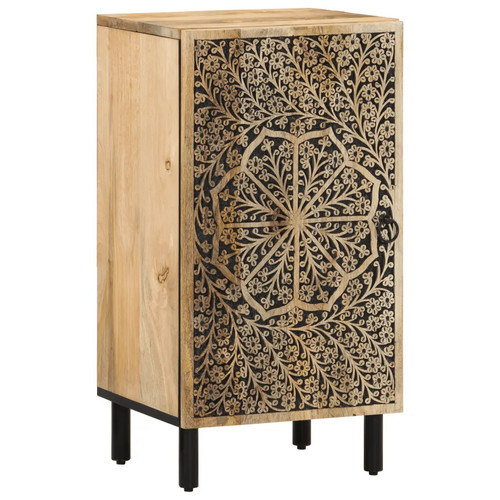 Side cabinet natural wood - side,