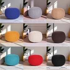 Pouf e poggiapiedi in maglia 100% cotone rotondo grande grosso pouf seduta sgabello