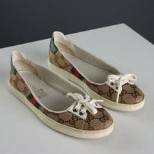 Ballerine Gucci Second Hand Pelle Tessuto N. 34 con Dust Bag Italia Originali