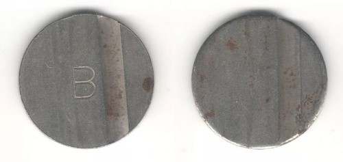 Gettone lettera metallico - b,