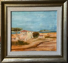 SALVATORE MAGAZZINI olio su tela yuta 1979 Maremma Toscana 60x50 firmato cornice