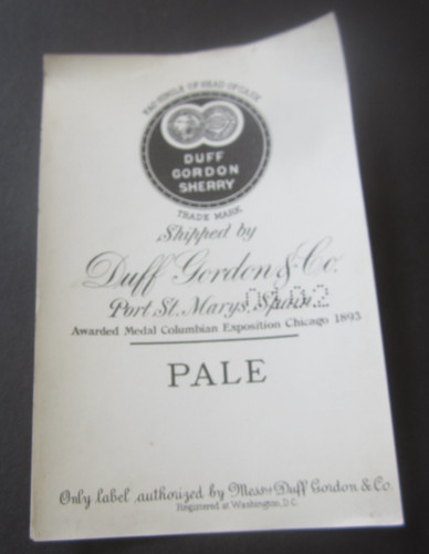 1900 duff gordon sherry - -,