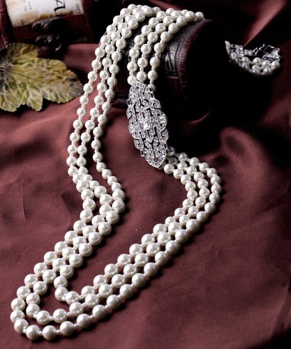 Collana lunga perle - perle, bianco