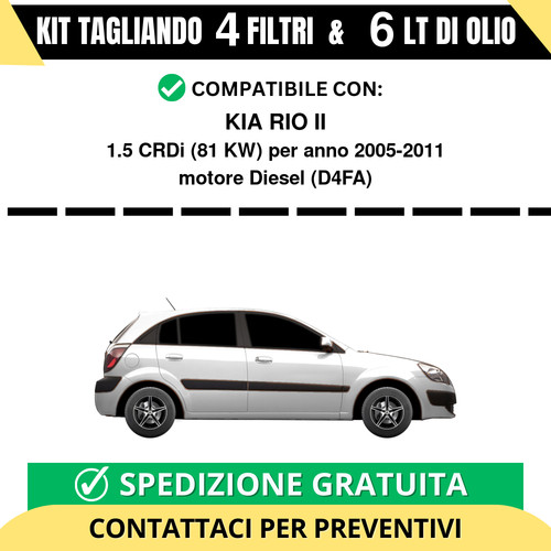 Tagliando per kia - rio, 1.5
