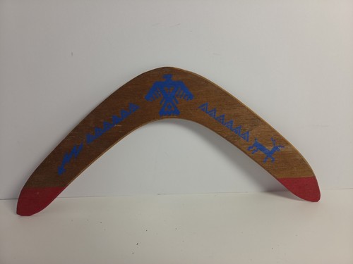 Boomerang legno dipinto a - legno,