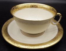 6 tazze e piattini Hutschenreuther Margarete oro pesante come nuovi!