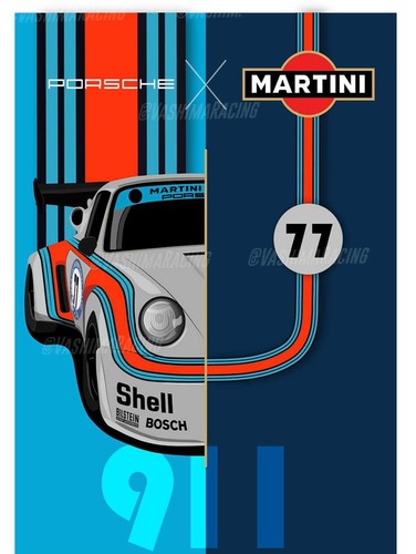 Targa porsche martini 77 - porsche, x
