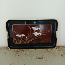 Vassoio Colazione Vintage Orientale Decorazioni Floreale (Made In Taiwan)