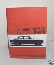 Uso e manutenzione Alfa Romeo GT 1300 Junior SCALINO cruscotto a due gobbe 70-71
