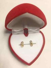 Orecchini a perno simbolo infinito ORO nuovi con scatola.  Nuovissimo con scatola a forma di cuore!