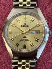 OROLOGIO VINTAGE RICOH AUTOMATICO UOMO QUADRANTE COLORE ORO